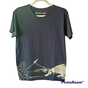 TS Tropicsurf Short Sleeve Tee Dark Blue and White Size S